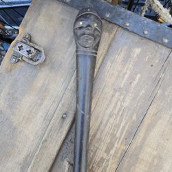 26"19th Century Antique Hand Carved African Ebony & Organic Knobkerrie Cane