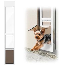 Dog Door for Sliding Glass Doors with Adjustable Height Aluminum Frame Size Medium Excellent/Like New Condition Door Height 75 3/5" to 80"