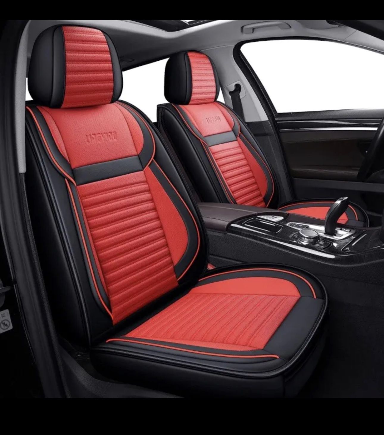 Faux Leather Car Seat Covers Universal Fit Red/Black
