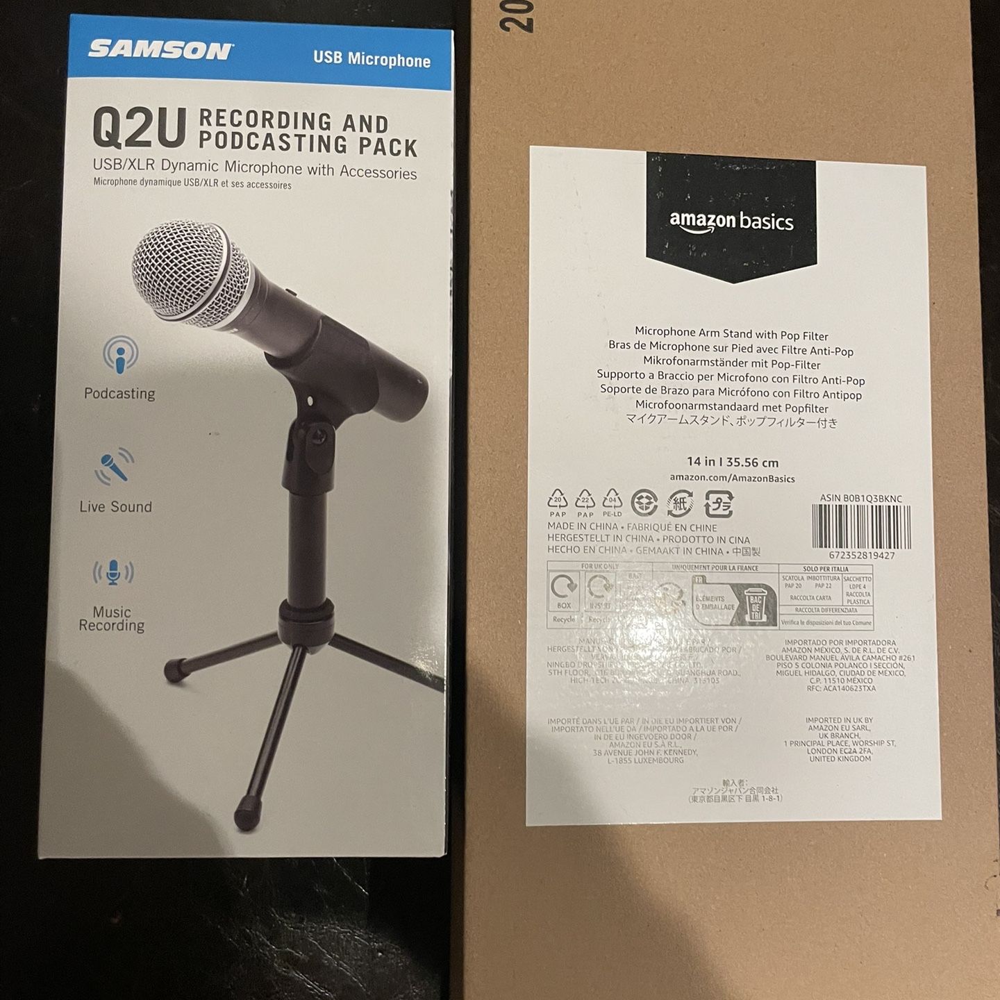 Q2U Recording and Podcasting Pack Unopened With Arm Stand -
