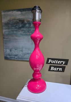 🩷🩷🩷POTTERY BARN DK PINK VERY HEAVY LG LAMP