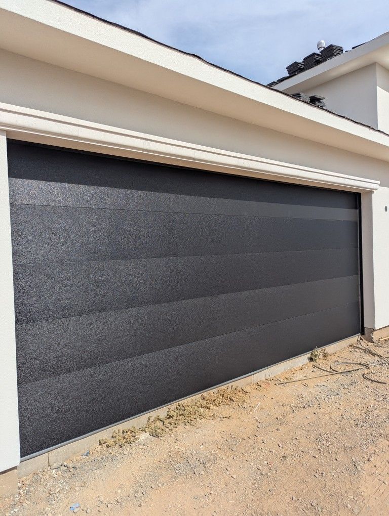 Flush Panel Garage Doors Black