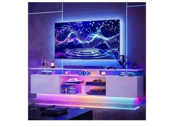 New, 80” TV stand With Led Light( Already Assembled