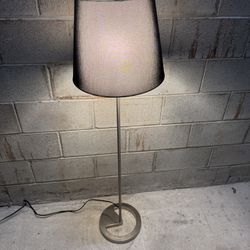 IKEA NYFORS Floor Lamp — Nickel-Plated / Black Shade