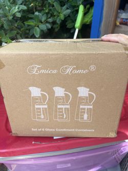 Emica Home, Set of 6 glass condiment containers