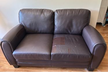 Faux Leather Loveseat