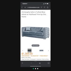 Christophe sofe in Turted Blue