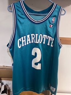 90’s Vintage Champion- Larry Johnson #2- Charlotte Hornets jersey
