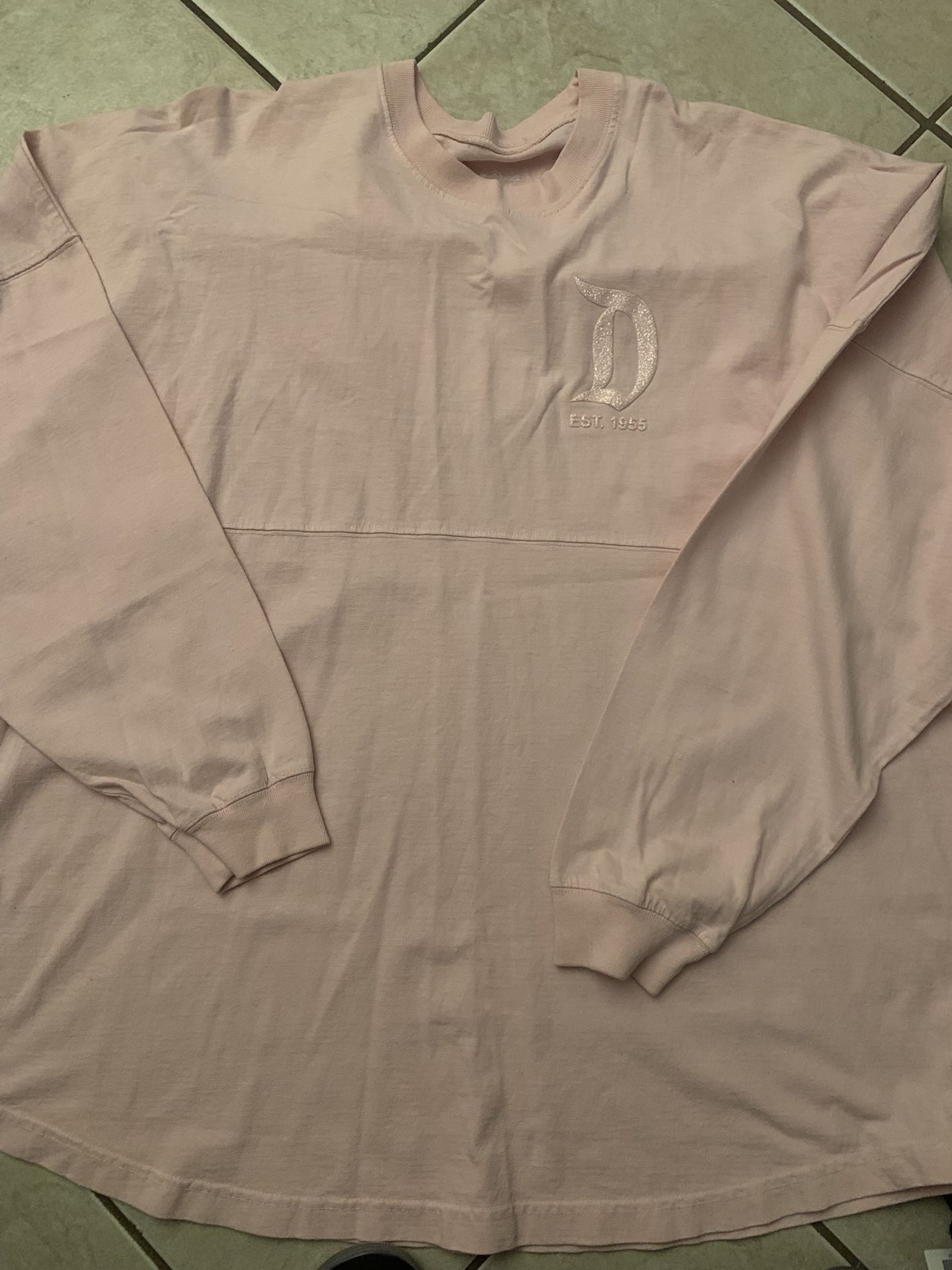 Disney Parks Pink Glitter Puffy Letters Spirit Jersey