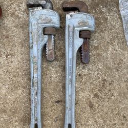 2 PIPE WRENCH  RIDGID ALUMINUM 18” $60 Each