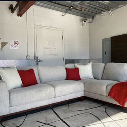 Modern Amherst Cobblestone Sectional Sofa From Living Spaces FREE Delivery