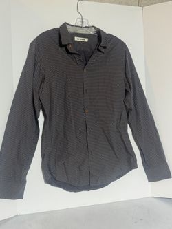 Ben Sherman Dark Gray long sleeve geometric dot shirt Small