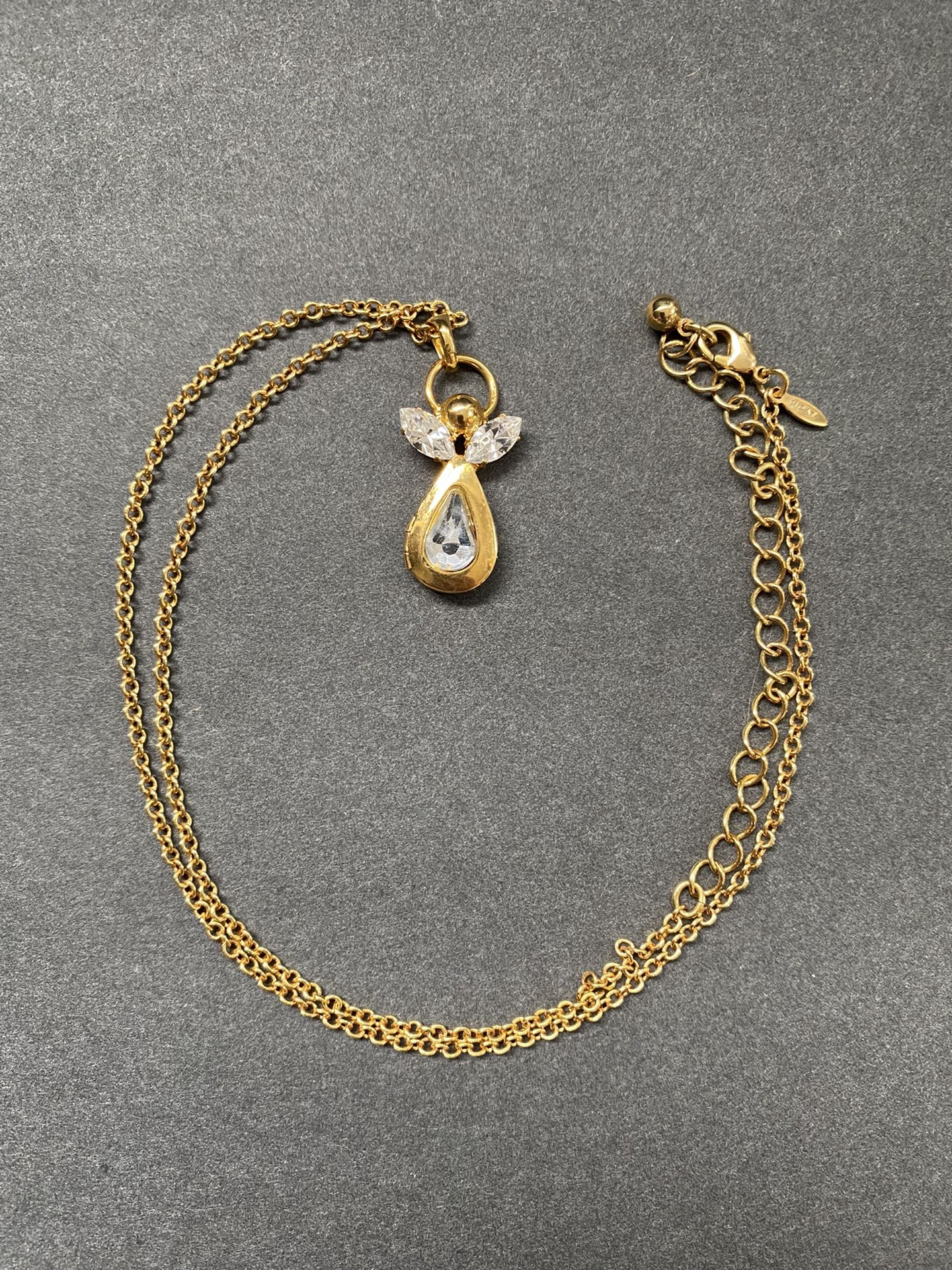 Avon Goldtone Angel Locket Necklace