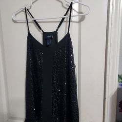 Black Sequence Tank Top 