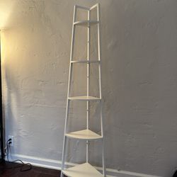 Corner Shelf - White, Metal Frame