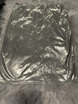 Silver metallic skirt