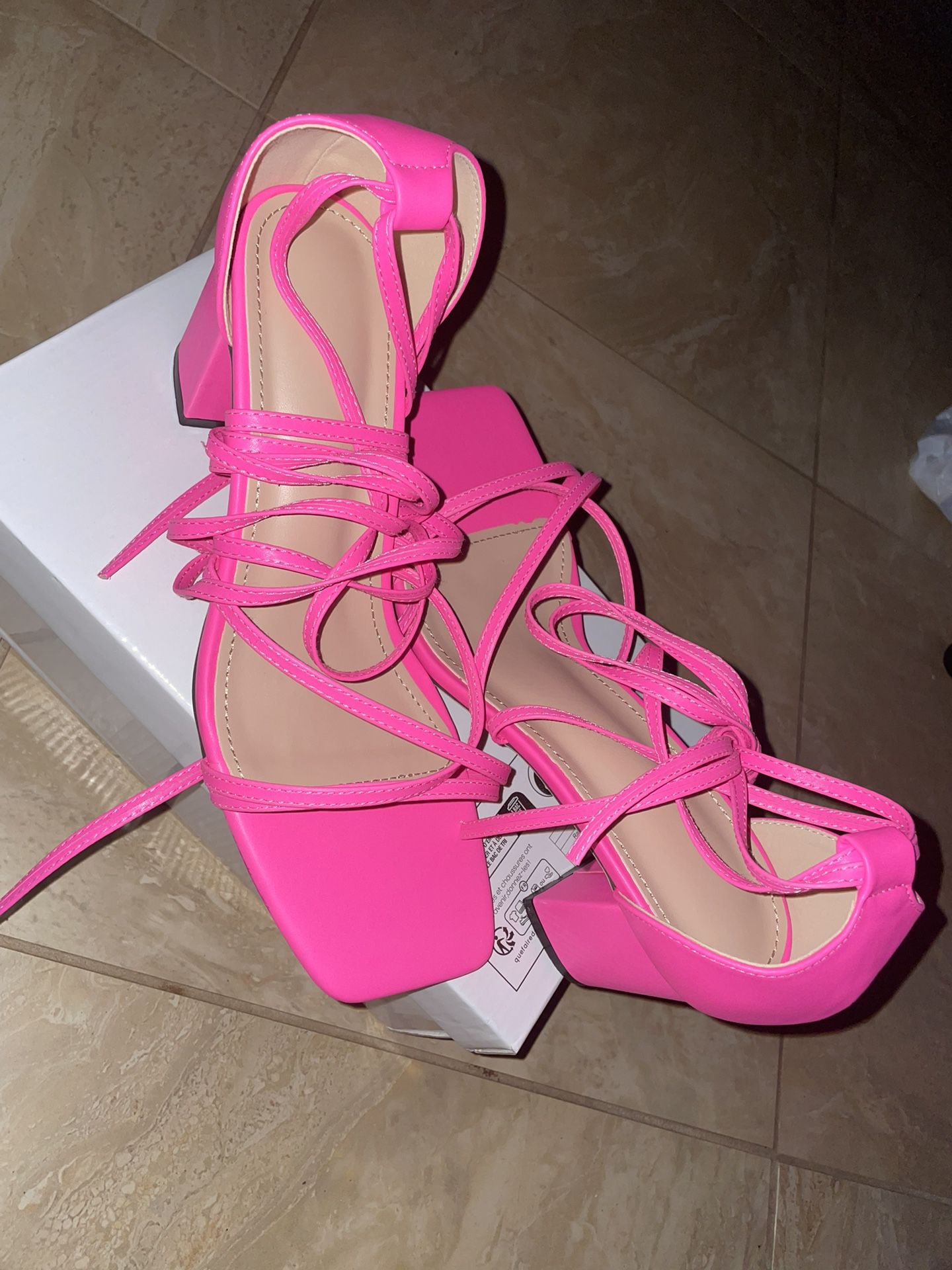 Pink Sandals With Heel 