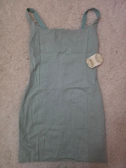NWT Altar'd State Sage Green Square Neck Bodycon Mini Dress Women's M