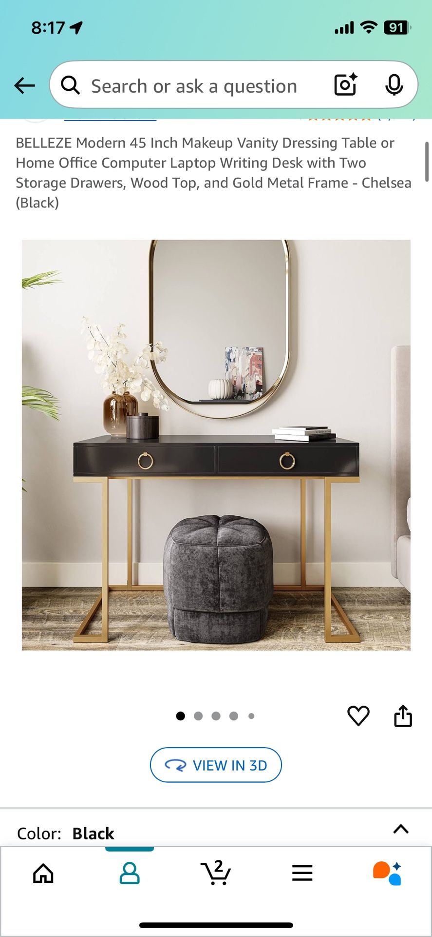 ✨ BRAND NEW BELLEZE 45″ Makeup Vanity – $160 OBO (Midwest City)