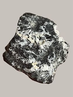 Black Tourmaline And Quartz Specimen. Crystals Gemstones Rocks Minerals