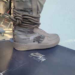 Nike Air Force 1 Military Boots, Brown And Ridgerock