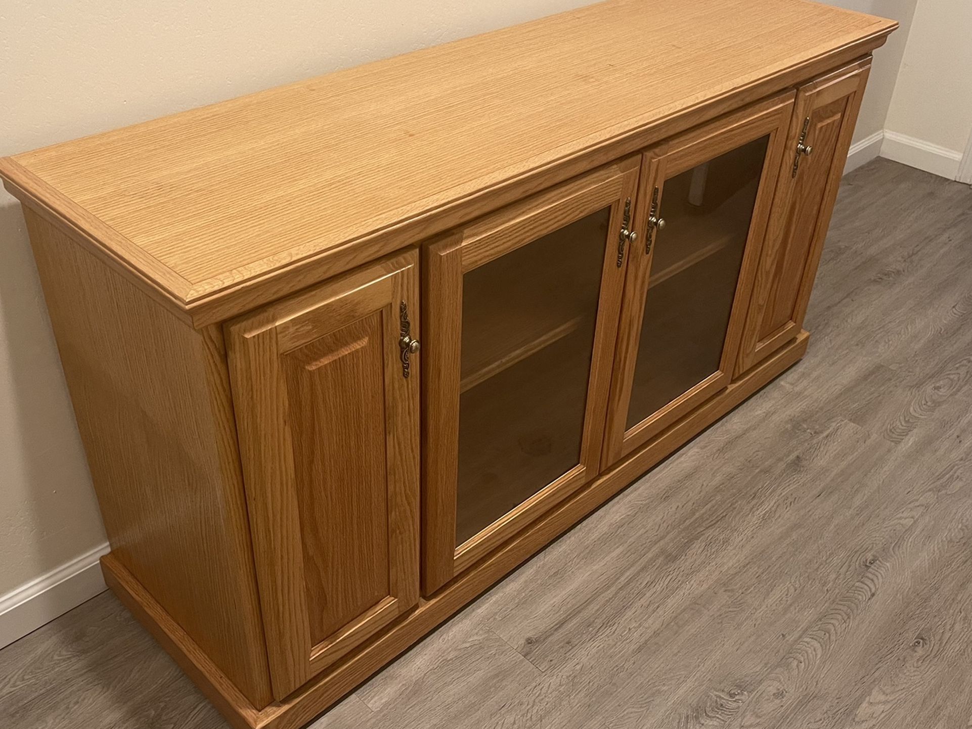 Solid Oak Wood Tv Stand