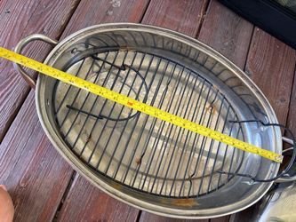Vintage Large Stainless Steel Roasting Pan with Rack