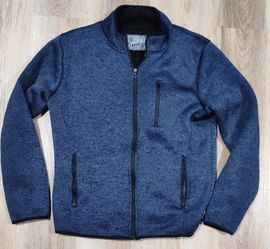 Men's Blue Zip-Up Fleece Jacket Size S