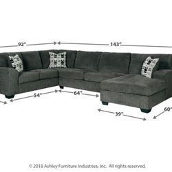 Lux Furniture 7 pc livingroom set grey sectional complete with tables rugs and all $25 down gets it today Sectional Alone $1500. 