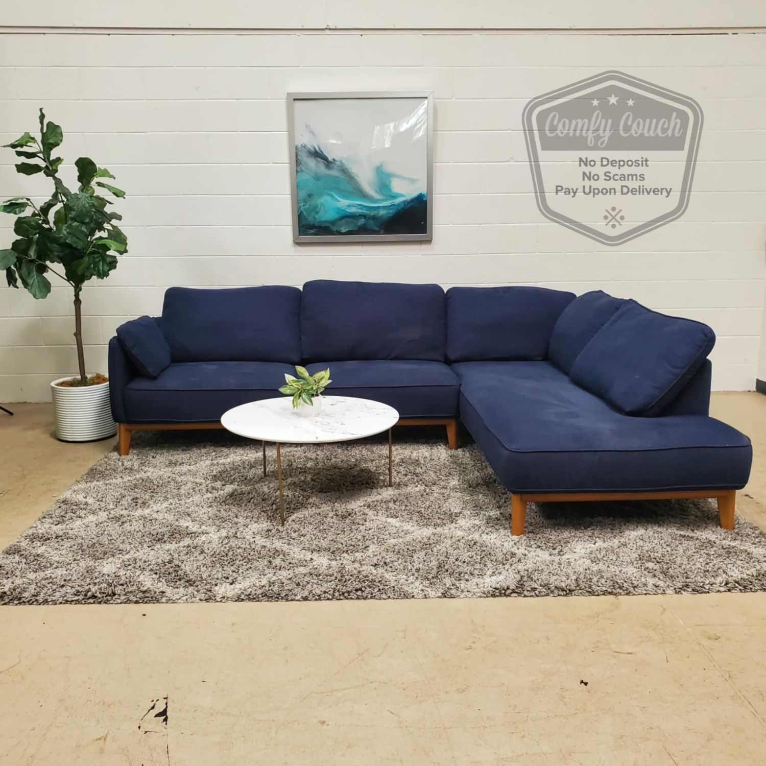 🛋️Beautiful Blue Sectional Sofa(Delivery Available!! )