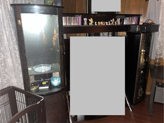 Entertainment Center & Display Cabinet Set – Black Finish