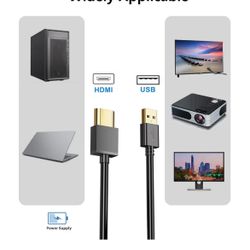 USB to HDMI Cord Cable, (1M / 3.3FT) USB 2.0 Male to Male Charger Cable Adapter,Used to Charge Devices Such as Hard Drives with HDMI Ports from The US