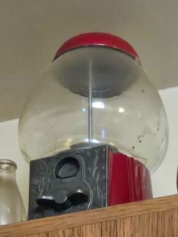 Vintage Gumball Machine Red and Chrome