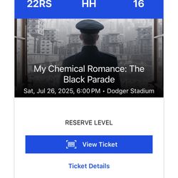 My Chemical Romance 7/26/25 Ticket $145 