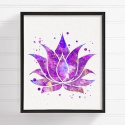 Lotus Art Print, Watercolor Lotus Flower, Lotus Poster,