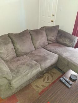 Dark Green Sofa and Chair