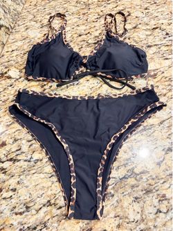 Black & Leopard High Rise Bikini