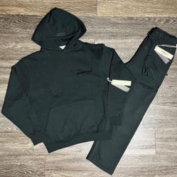 🖤 Essentials Fear of God Black Set – Hoodie + Pants – Large