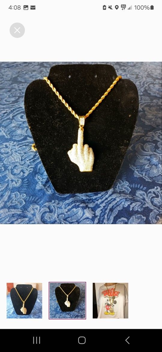 14k Gold Plated CZ Pendant With Chain