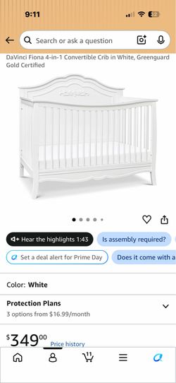 White baby crib (NEW)