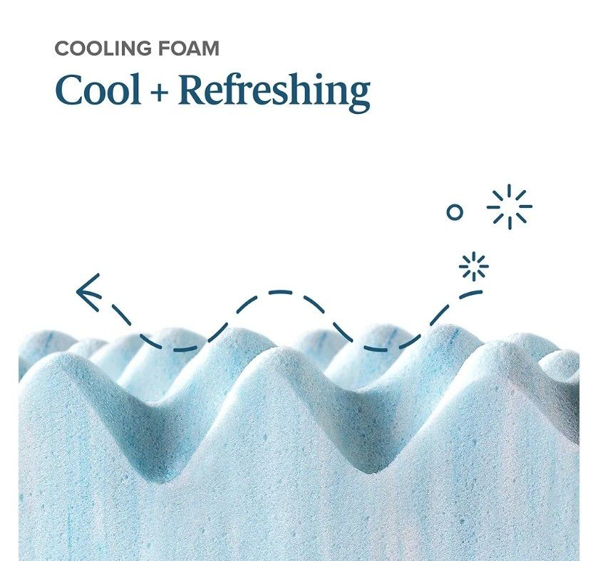 3 Inch Swirl Gel Cooling Memory Foam Mattress Topper, Cooling Airflow ...