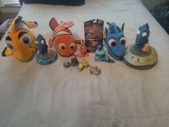 Collection Features Various Finding Nemo and Finding Dory Characters Toys Including Plushies and Figures.