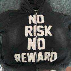 Black and white No Risk No Reward hoodie