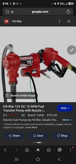 Fill rite 15 gpm transfer tank pump