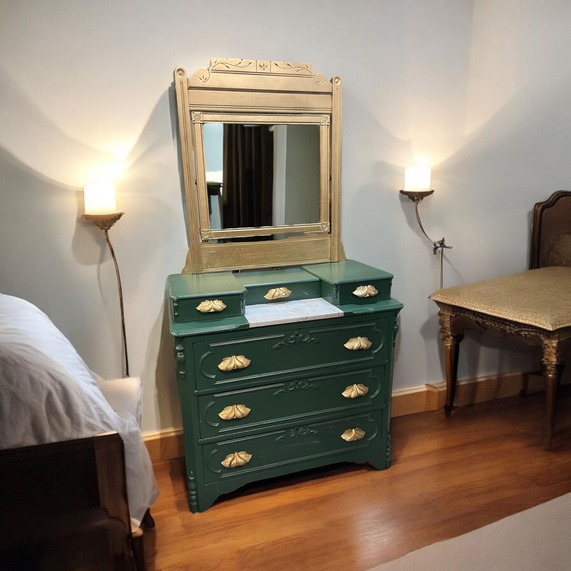 Antique Green Dresser