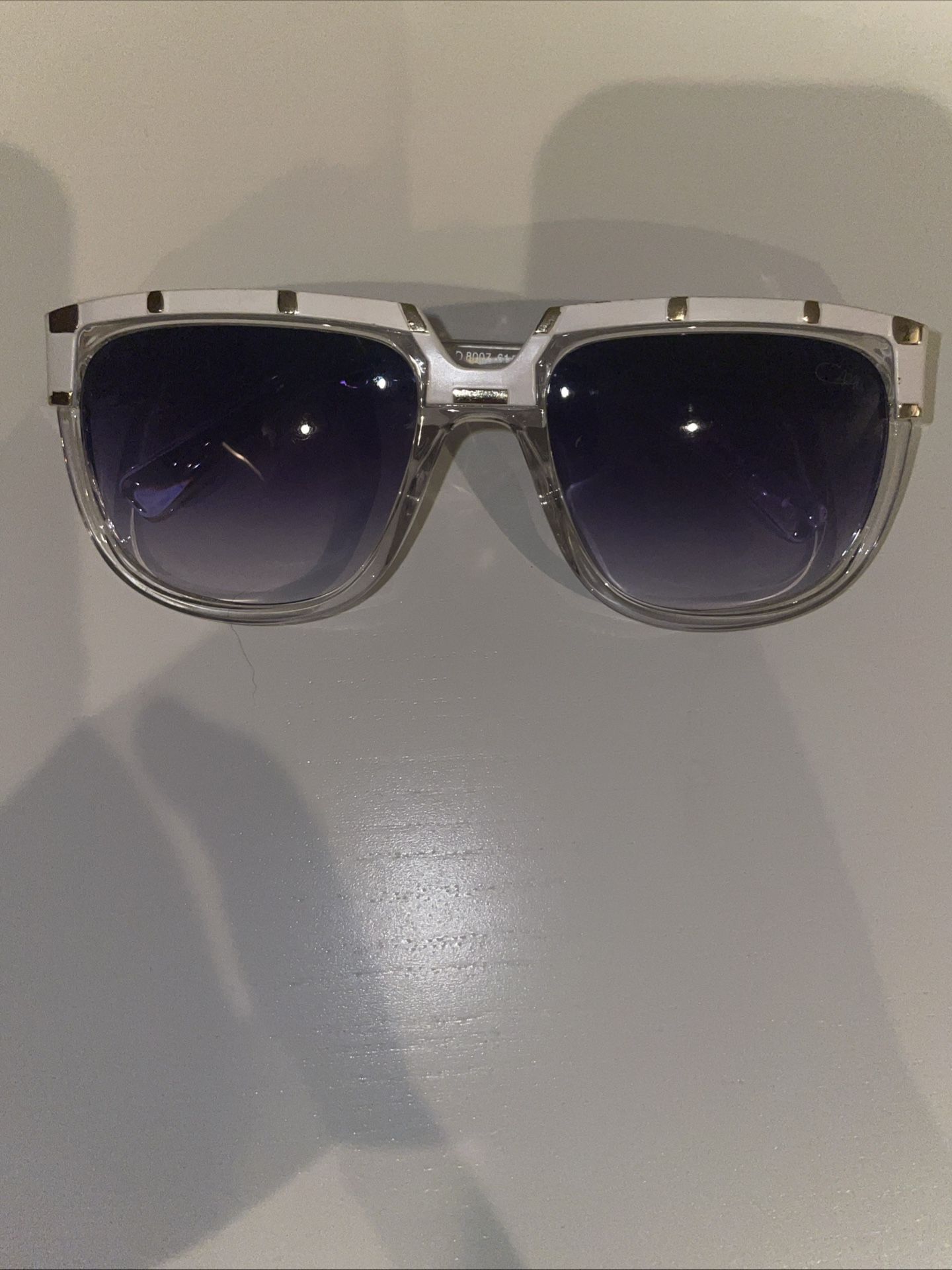 CAZAL 8007 Clear Silver White Shaded Sunglasses Authentic 61-12-135