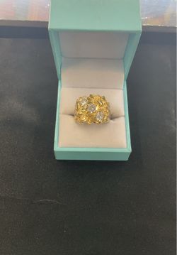 14k nugget ring with cz stones size 11.5