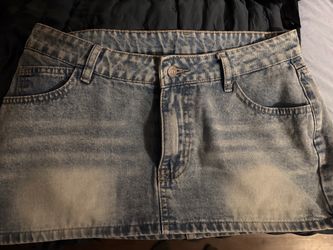 Light Wash Denim Mini Skirt