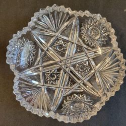Vintage  cut crystal candy dish.