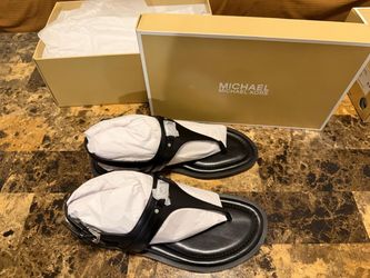 Michael Kors Black Leather Thong Sandals
